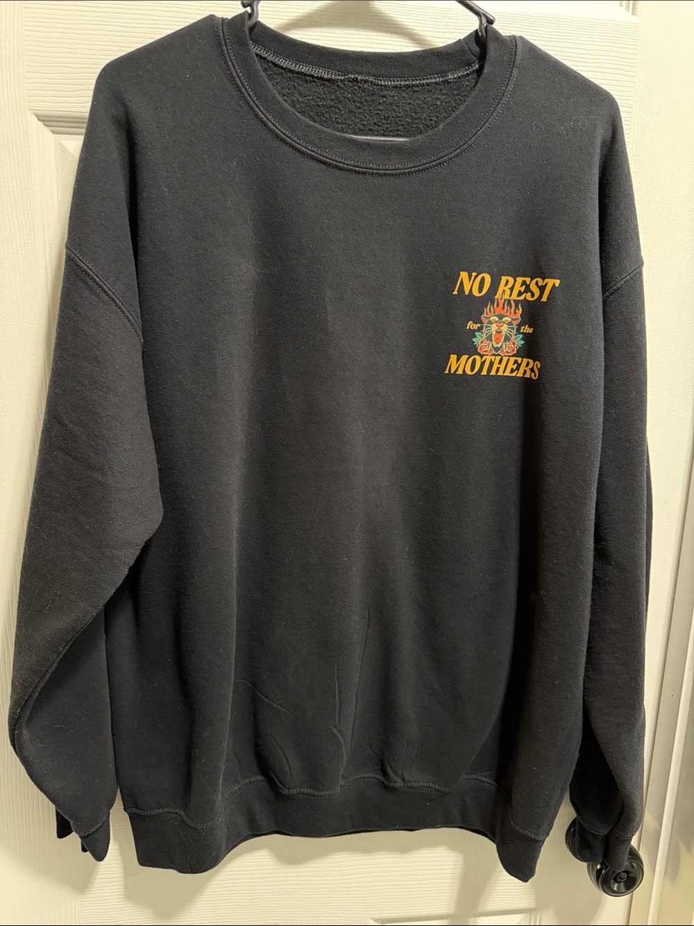 Gildan Black Sweatshirt with ‘No Rest for the Mothers'